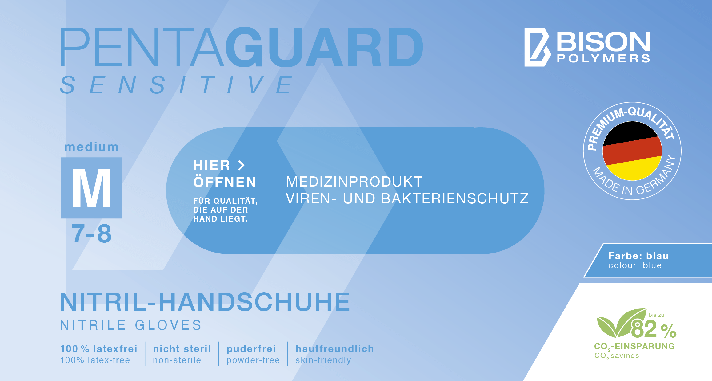 BISON Polymers - PENTAGUARD Sensitive Nitrile Gloves