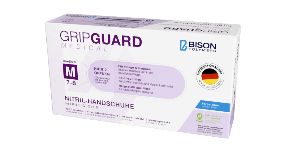 BIS_Pack_gripGUARD_medical_M_V9_FRONT_960x500_0000 BISON Polymers - GRIPGUARD Sensitive Nitril Handschuhe